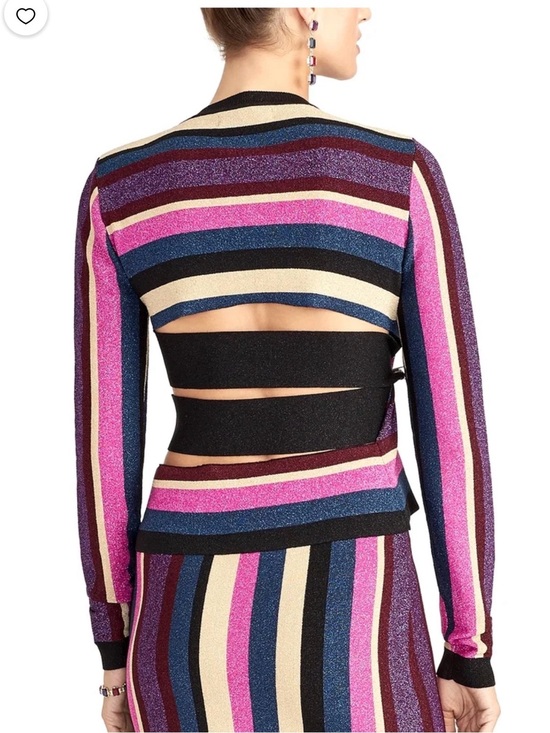 RACHEL Rachel Roy Sweaters - RACHEL Rachel Roy Veda Stripe Strappy Back Sweater Shimmer Retro Size M
